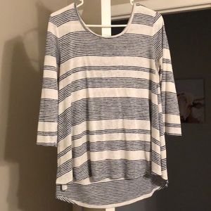 Navy and white stripe blouse